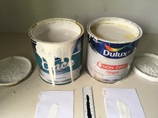 Dulux Non Drip Gloss 2.5 L + Dulux Once Satinwood 2.5 L used tins
