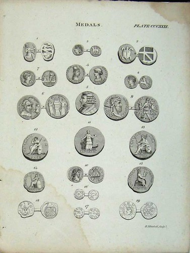 Old antique print - old,
