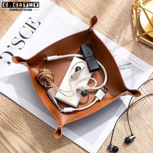25x25cm leather valet tray - valet,