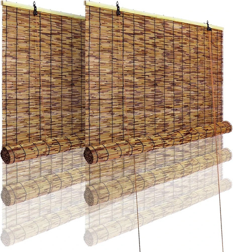 Bamboo roll shades - roll-up, 2-pack