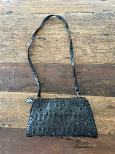 Black leather shoulder - black, bag