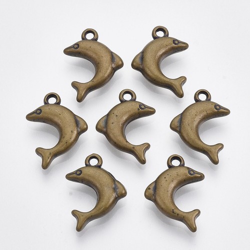 Pcs antique bronze dolphin - bronze,