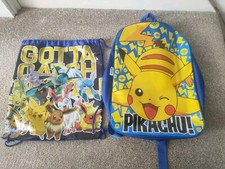 Pokemon PIKACHU Official Backpack School Children’s Bag Adjustable Straps 2 Bags