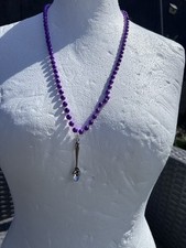 Spoon Purple mardi gras Ibiza Necklace Festival beads 20 -24 Inches New