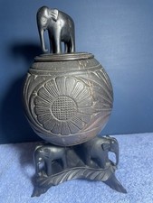 Antique Carved Coconut On
