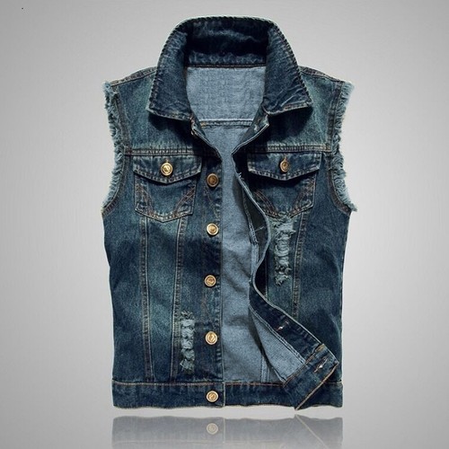 Mens denim jean sleeveless - denim,
