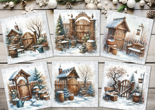 Snowy Garden Christmas Card Toppers Card Making Decorations - 3.5"