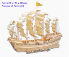 Ancient Sailboat DIY Boat 3D Jigsaw Wooden Model Construction Kit Puzzle Gift