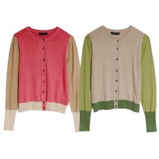 Ex M&S Fine Knit Block Colour Cardigan