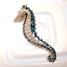 Vintage Seahorse Brooch Vintage Mermaid Jewellery Nature Love Gift Beach Wedding