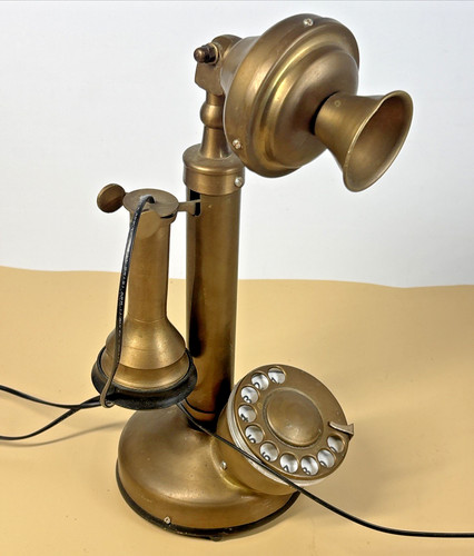 Candlestick telephone brass - candlestick,