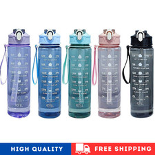 Sports Water Bottle Gym Travel Drinking Leakproof Bottle With Straw BPA-Free UK