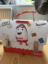 Kinder Surprise Chocolate Metal Lunch Choco Box Tin Coin Bank Money w/ Handle 
