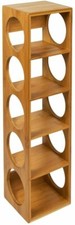 Bamboo Wooden Free Floor Standing Wine Rack Bottle Holder Organizer 5 Bottle