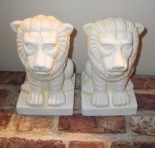 2 x Pottery Lion Statues