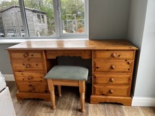 Pine Dressing Table with Stool