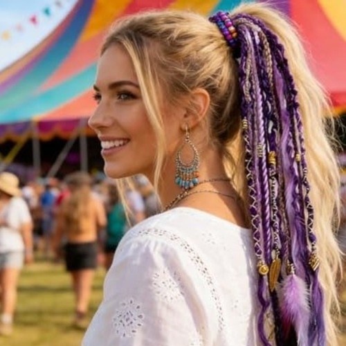 Elastic dread ponytail boho - elastic,