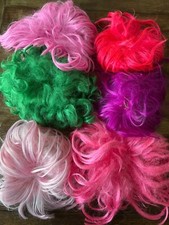 6x Colourful Party Wigs Mixed Styles Pride Festival Carnival Fancy Dress Fun