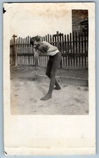 RPPC Photo Postcard Man Boxing