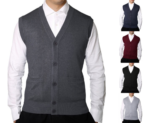 Mens sleeveless neck - v,
