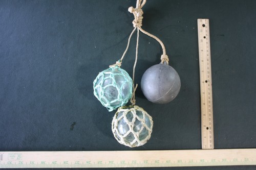 Vtg glass fishing floats - glass,
