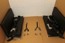 PAIR black vinyl bench seat +