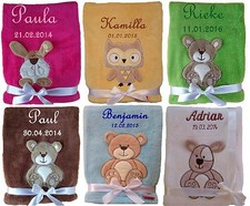 Cosy Baby Blanket NEW SUPER FLUFFY Embroidered Name and Date Kids Blanket