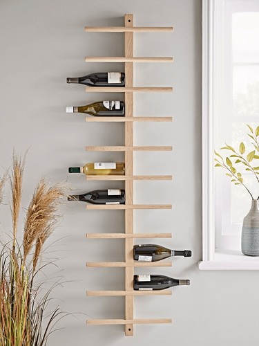Solid oak wall wine rack - solid,