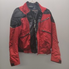 Clover Nitro Motorcycle Jacket Mens Size L Red Black Waterproof Lining Biker