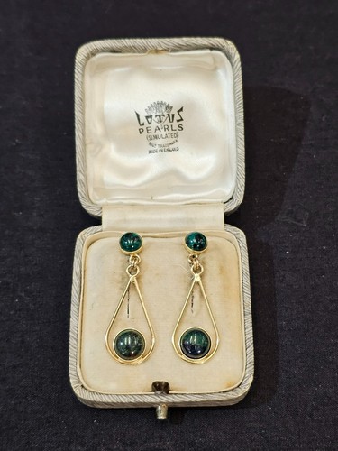 Natural malachite earrings 14k - natural,