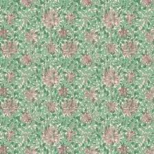 Morris & Co - William Morris - Honeysuckle - Green/Coral - WM7611/4 (210436)