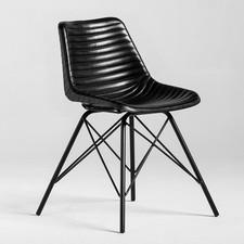 Cross-Leg Dining Chair Black