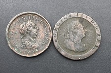 1797 Cartwheel & 1806 George III Copper Pennies Georgian Coins Lot E36