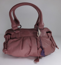 Real Leather Handbag Magenta