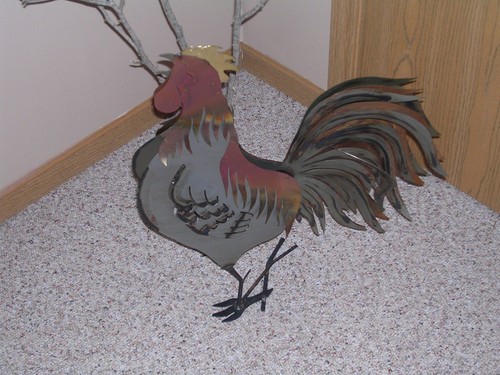 New metal rooster garden - ~,