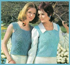 Ladies Crochet 80's Sleeveless Summer Top Vintage Crochet Pattern Reprint