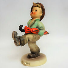 Vintage Hummel Goebel Figurine Happy Traveler 109/0 Boy Walking with Umbrella. 