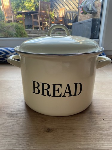 Metal bread bin round - bread,
