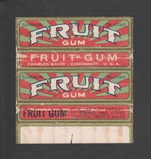 Advertising chewing gum wrapper label --- CHARLES DAVID HELMET CINCINNATI  1928