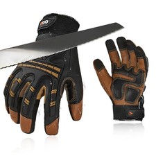 Vgo Heavy Duty Cut Resistant Work Gloves ANSI Level 5 Impact Gloves L