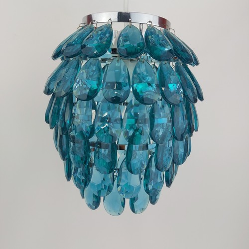 Teal blue faux crystal effect - blue,