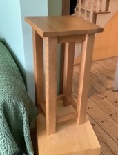 Square Breakfast Bar Stool, Solid OAK Wooden  Stool with Footrest, 55 cm tall