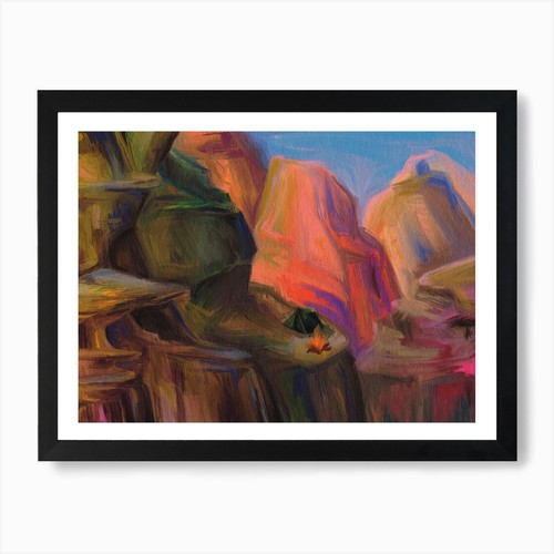 Tent and mountains - a,