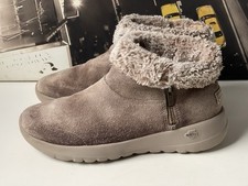 SKECHERS Air Cooled Goga Max Brown Suede Ankle Boots UK 7, EU 40