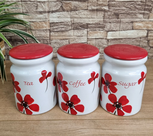 Dunelm red poppy ceramic - red,