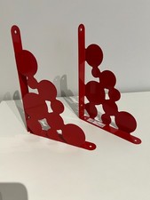 PAIR OF RED IKEA METAL SHELF BRACKETS - EKBY MANS