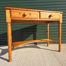 Vintage Ducal Victoria Solid Pine 2 Drawer Console Hall Lamp Table