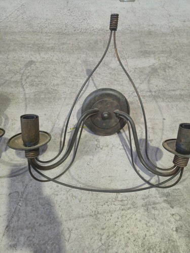 Pair vintage wrought iron - of,