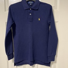 Boys Navy Blue Polo Shirt Ralph Lauren M (10-12) 28-30” Chest