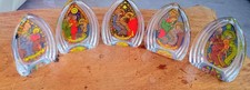 5 Christmas Paperweights - Wedgewood Glass 1980 - 1984
